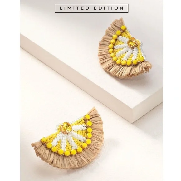 :: S&D🍋LTD EDITION Raffia🍋Lemon Drop Earrings - Picture 9 of 10